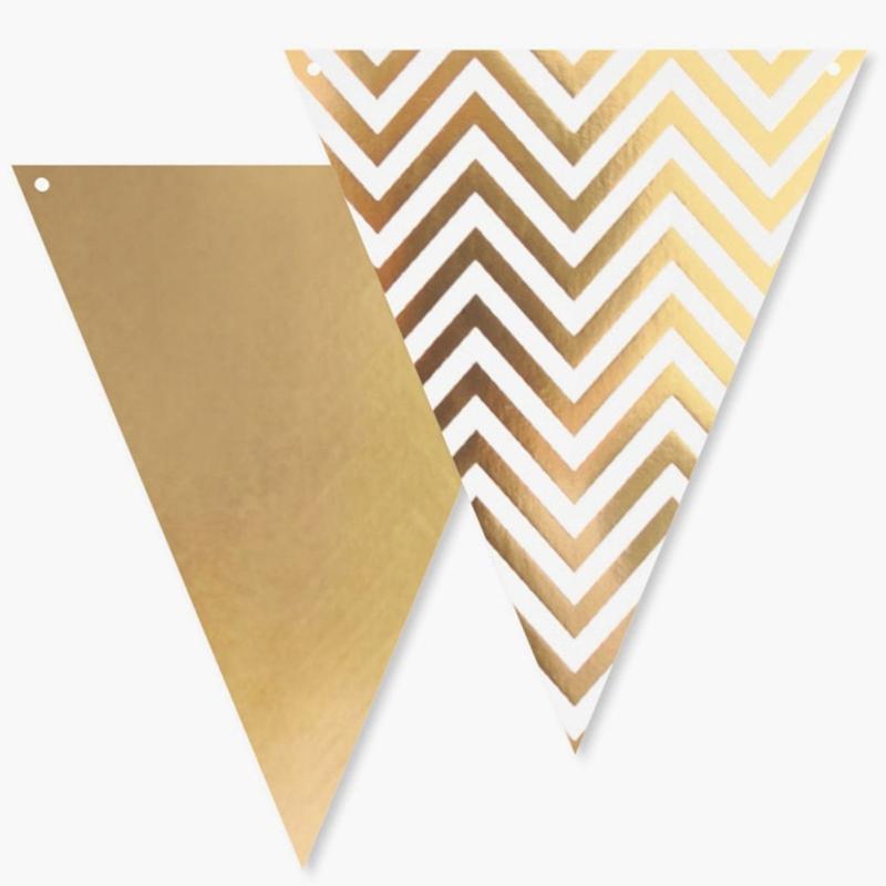 Metallische Wimpelkette Geburtstagsparty Dreieckige Wimpel Dekoration Foto-Requisiten für Erwachsenen-Teenager-Geburtstagsfeier-Dekoration