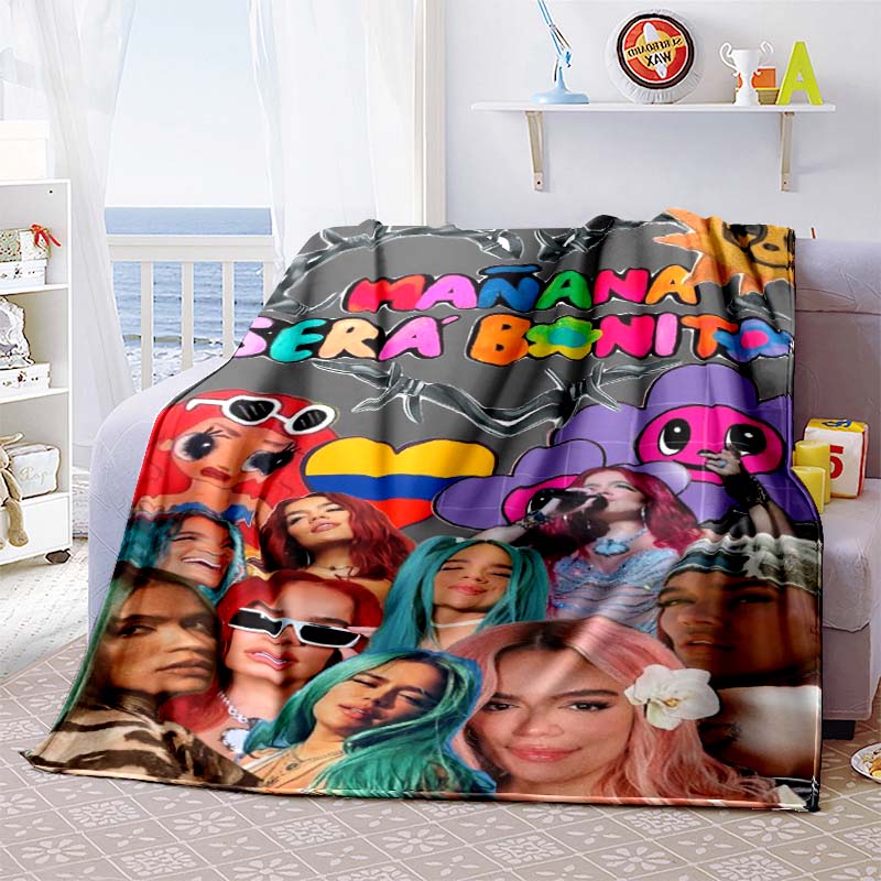 Customizable K-KAROL-G flannel blankets, perfect for autumn warmth, suitable for children and adults, and stylish K-POP shawls