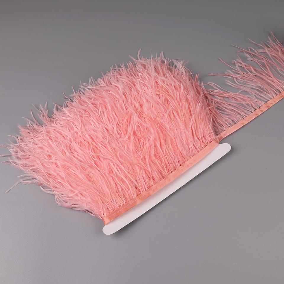 Feather10-15cm Ostrich Feathers Trim Plumes Ribbon Selvage For DIY Wedding Dress Decoration Handiwork Crafts Accessories