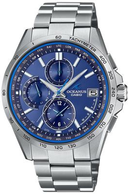 Zegarek Casio Oceanus Made in Classic Sapphire Silver, Japonia, Linia, Kryształ, Sterowany Radiowo Solarny, OCW-T2600-2A3JF, Męski,