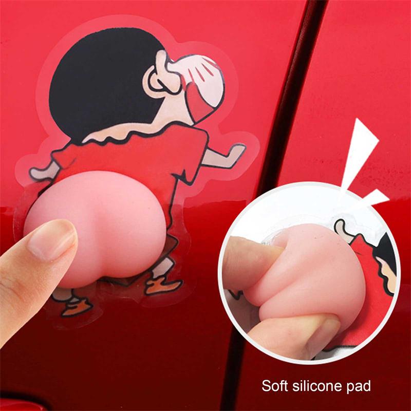 Protector de ușă de mașină anti-zgârieturi, anti-zgârieturi, cu fundul drăguț de desene animate, bandă anti-coliziune, decorare pentru corp, bară de protecție, protecție buzelor