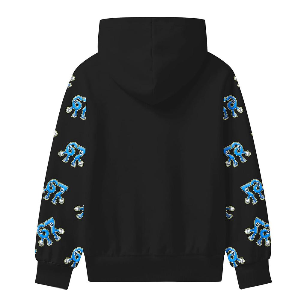 Children's Fashion Printed Long Sleeved Hooded Sweatshirt, Girls' Hoodie Jacket