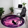 1pc Cat Roses Office Round Area Rug, Indoor Mat Suitable ForOffice, Under Office Chairs Bedroom Living Room Home Decor, Room Deco T130