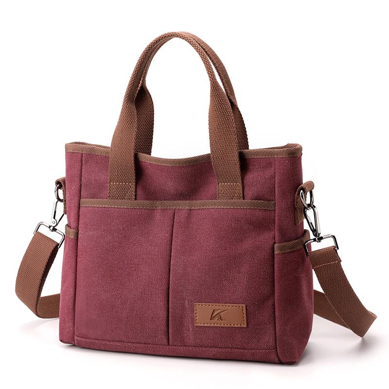 Multi-pocket Casual Canvas Bag with Large Capacity, Korean Style, Light Luxury, Versatile Messenger Bag, Commuting Shoulder Bag