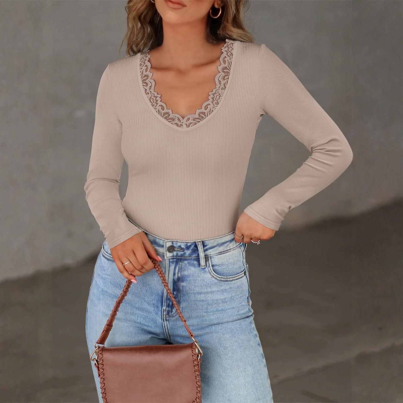 

Women s Solid-color Fashionable Long-sleeved Top L