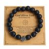 Geometric Wooden Beaded Bracelets With Stainless Steel Spacers For Men And Women