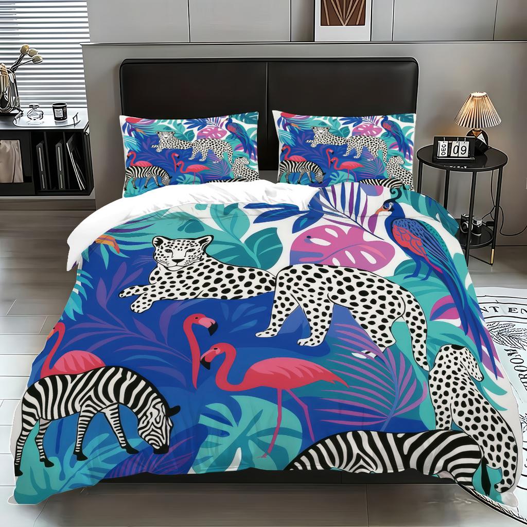 Comforter Plants Digital Printed 3Pcs Queen King Bedding Set Floral Bed For Home Decor