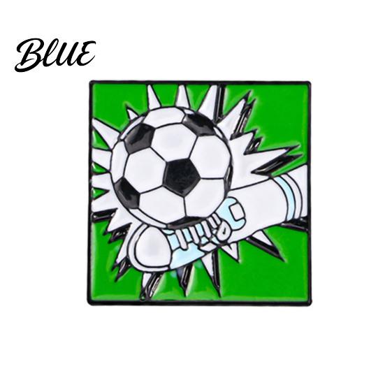 Denim Jacket Pin Enamel Brooch Zinc Alloy Texture Football Shape