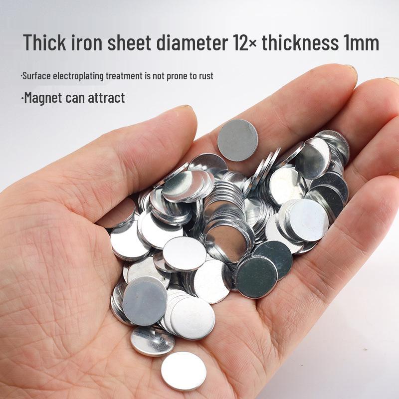 100 Round Galvanized Rust-Proof Magnetic Sheet Patches (0.3-1mm Thick)