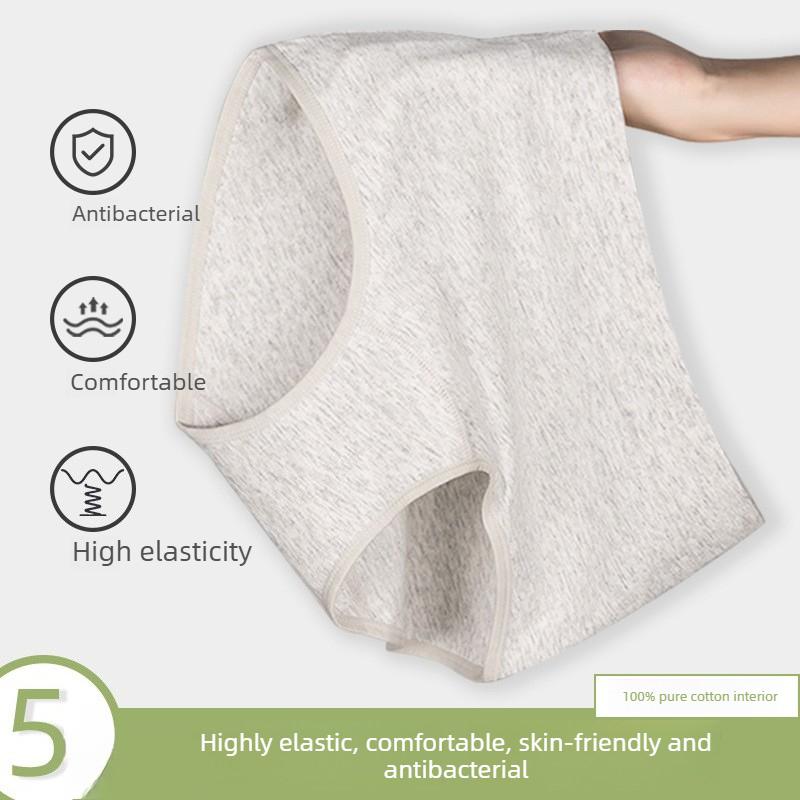 Plus Size Women's Cotton Extended Crotch Comfortable Breathable Belly Triangle Briefs