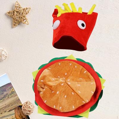 Food Hats Photo Props Cap Party Hat Dress Up Burger Fries for Halloween