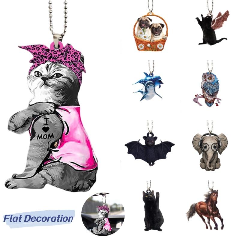 Creative Bat Black Cat Car Hanging Decoration Acrylic Cartoon Style Animal Shape