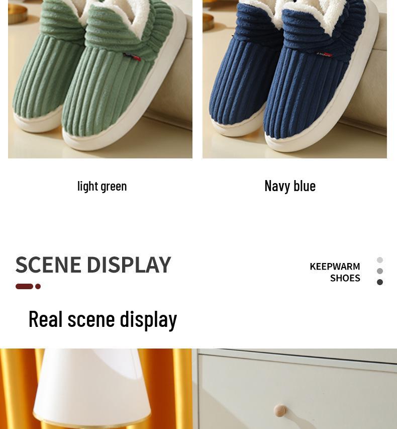 Comfort Plus Velvet Cotton Slippers with Heel Cover - Cozy Indoor Winter Footwear for Couples