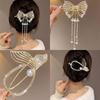 2023 Red Flocked Flower Tassel Hair Clip: High-End, Sweet & Versatile Women's Headdress Accessory
