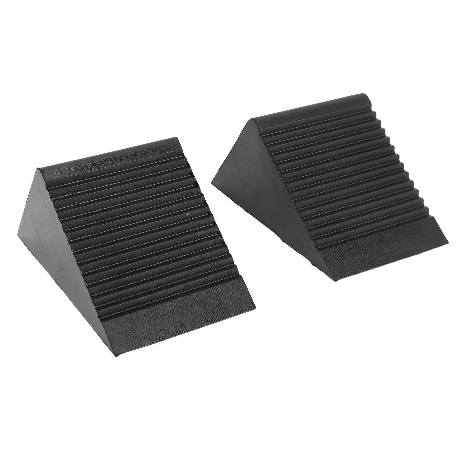 

2 шт. Сверхпрочные резиновые противооткатные упоры для колес Черные Ребристые противооткатные упоры для шин с быстрым захватом для прицепа, дома на колесах, грузовика, автомобиля, квадроцикла