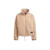 Bestickte Sherpa-Fleece Stehkragenjacke Damen Oberbekleidung Aprikose H24177