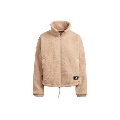 Jaqueta Feminina de Lã Sherpa Bordada com Gola Alta Outwear Damasco H24177