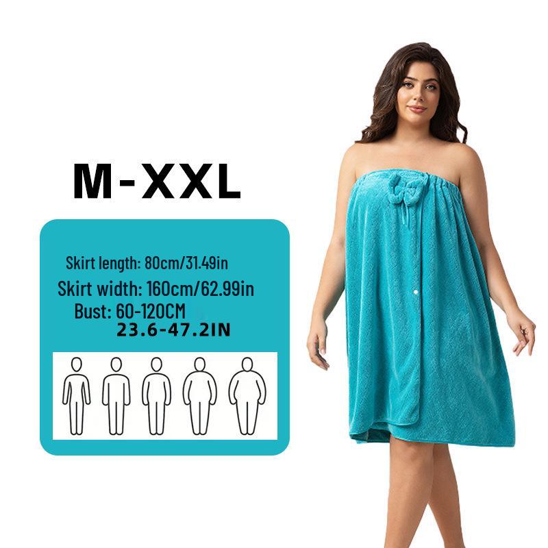 Plus Size Quick-Dry Absorbent Bath Skirt Robe
