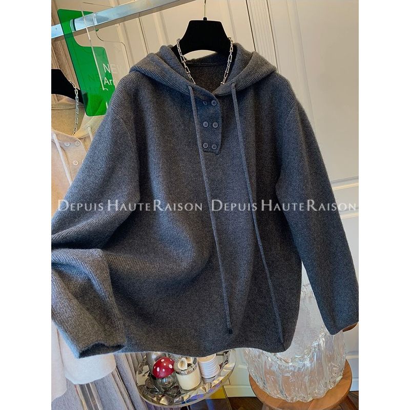 

Plus-Size Women s 120kg Half-Open Collar Hooded Long-Sleeve T-Shirt, Base Shirt for Spring, Autumn, and Winter, Loose Oversized Sweatshirt Dark Gray M (Recommended 40kg-55kg)