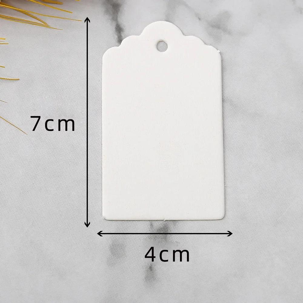 50PCS Kraft Paper Gift Tags with Strings White Cardboard for Wedding Birthday Christmas Party Cookie Packaging Supplies