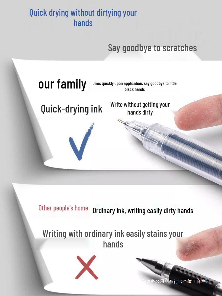 Xuedele Sneldrogende Balpen: Gelinkt, Zwarte/Rode Opties, Volledige Naaldpunt, Op Waterbasis.