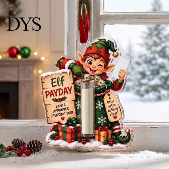 Graduation Cash Gift Box Christmas Ornament, Clear Acrylic Money Holder for Cash, Funny Xmas Tree Hanging Decoration Holiday Party Favors, Seasonal