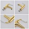 Gold Bathroom Basin Faucet Hot and Cold Crane Brass Sink Mixer Single Lever Sink Faucet Water Faucet Crane Brush Gold