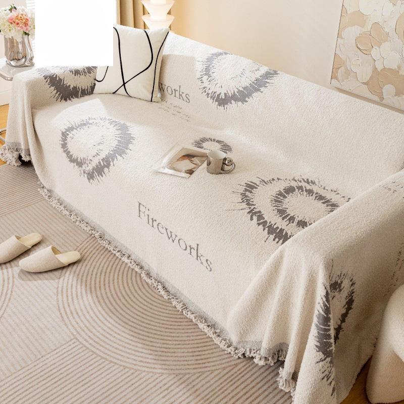 Simple Four Seasons Universal Sofa Cover Towel Sofa Cushion Elastic All Wrapped Cover Cover Winter Plush Non-Slip Sofa Cover