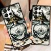 Vintage compass illustration For Samsung Galaxy S26 S25 S24 S23 S22 S21 S20 Ultra Plus FE 5G Black Soft TPU Phone Case