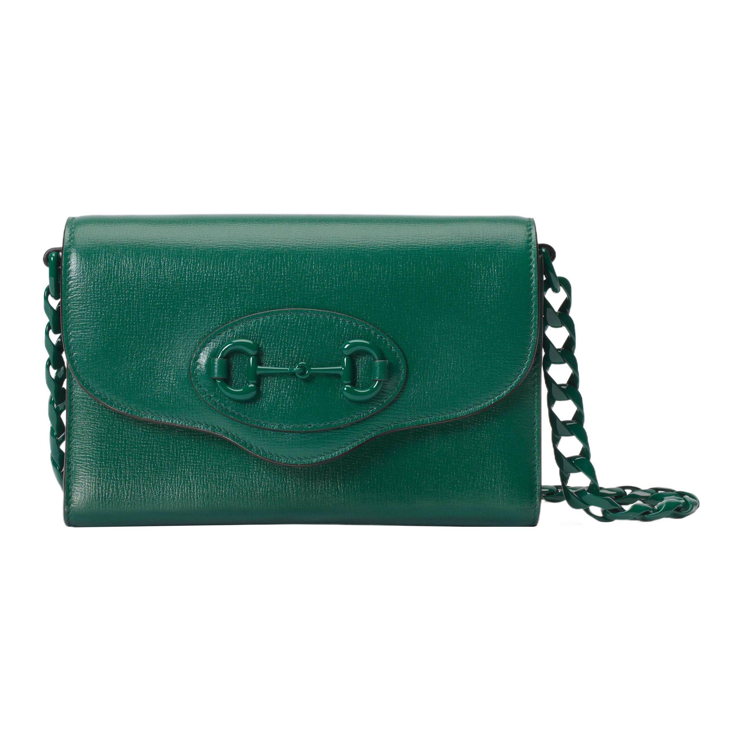

Gucci Horsebit 1955 Leather Chain Shoulder Bag In Green For Women Daily Use Gift Set(Basic Set+Box+Shopping Bag)