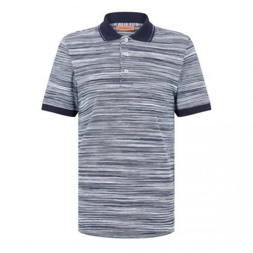 Missoni Mens Patterned Short-Sleeved Polo Shirt