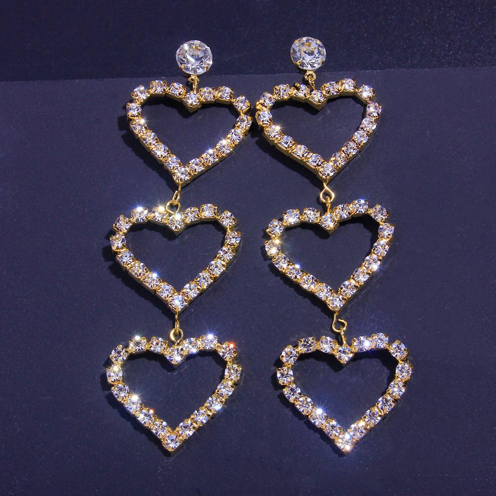 

Trendy Personalized Diamond Earrings, Simple Multi-Layer Love Earrings, Niche Design Style Accessories Earrings золотой