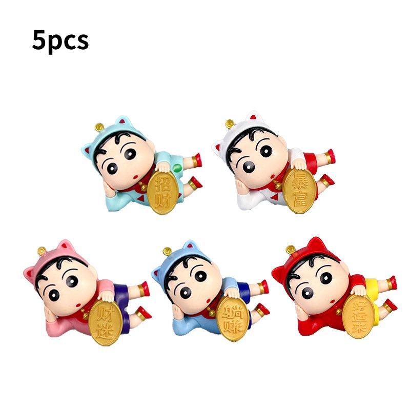 Shin 5pcs Crayon Chan Toy Doll Pvc Model Desktop Decoration Ornament Child Gifts
