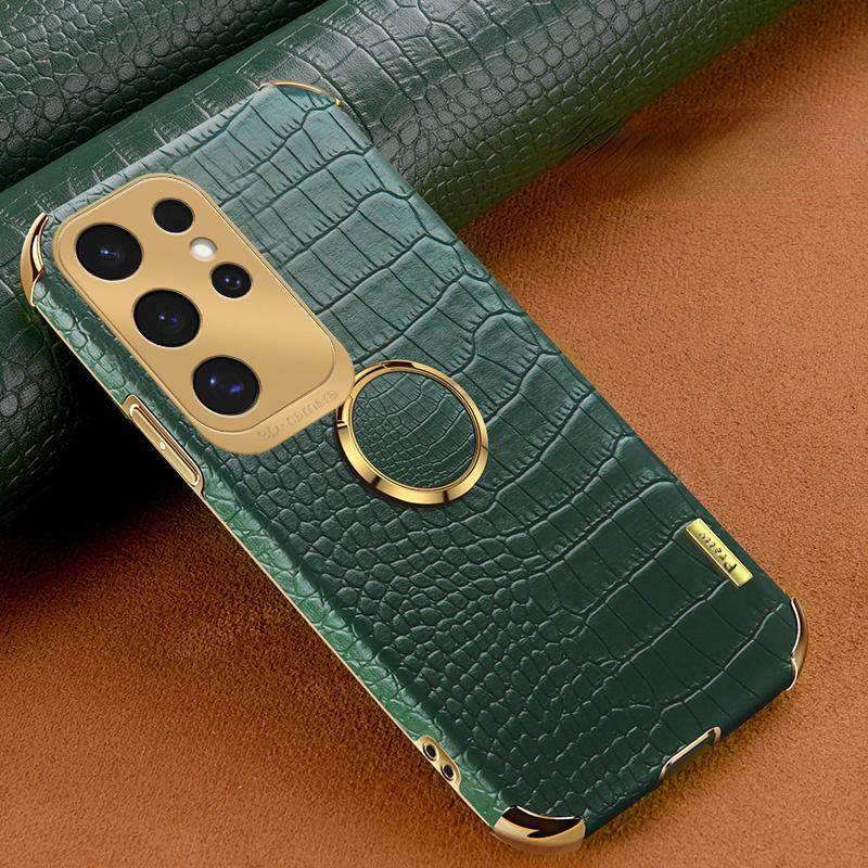 Luxus Krokodilmuster Leder Handyhülle Für Samsung Galaxy S24 FE S23 S22 S21 Ultra Plus FE Note 20 9 8 Rückseite Mit Ring