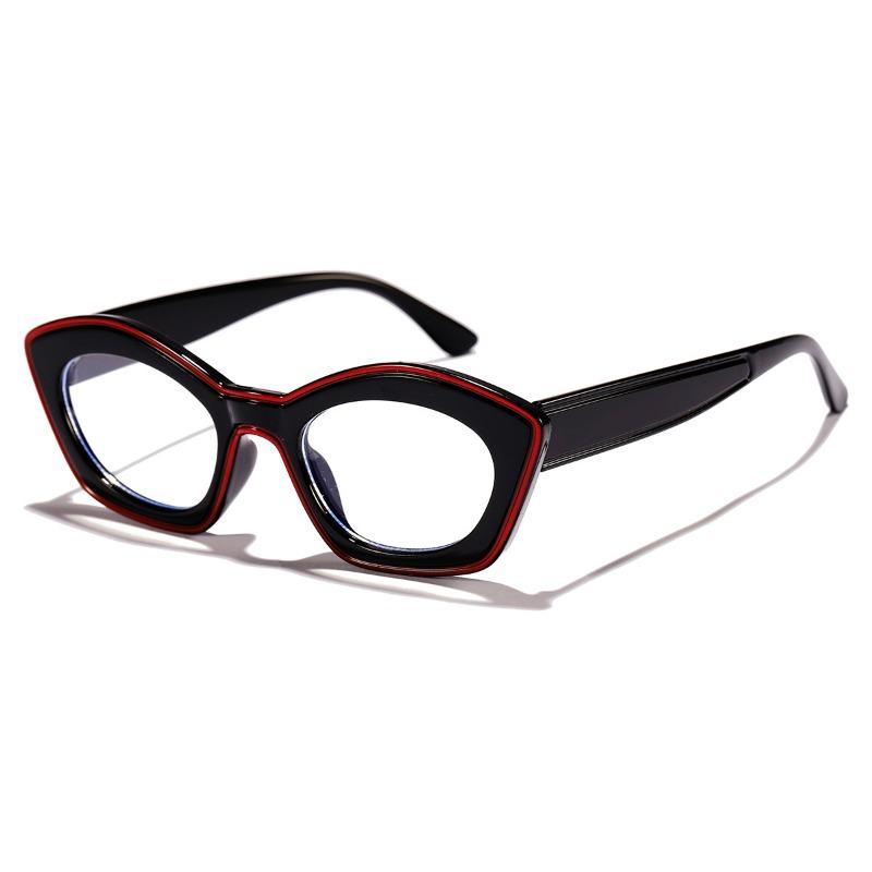 Europe and America Retro Cat Eye Anti-Blue Light Glasses Men Women Fashion Collide Color High Definition Eyeglasses