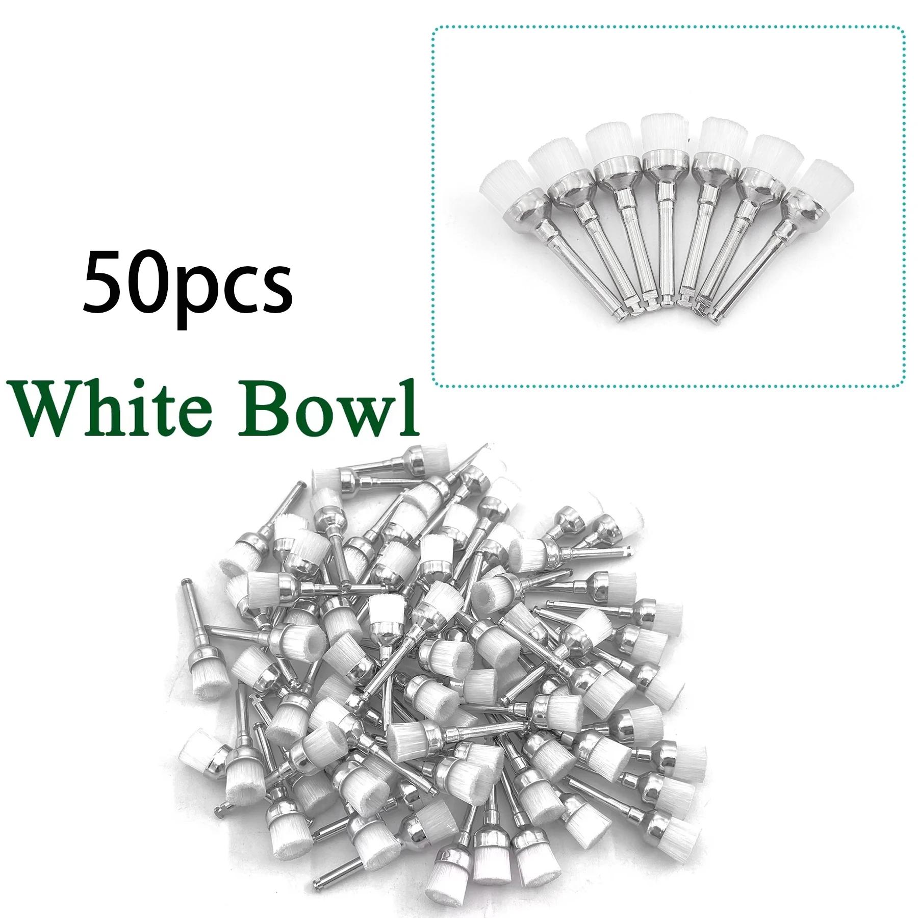 

50Pcs Wellck Dental Nylon Polishing Brushes Bowl Shape Colorful Dental Prophy Brush Used For Stain Removal And Polish