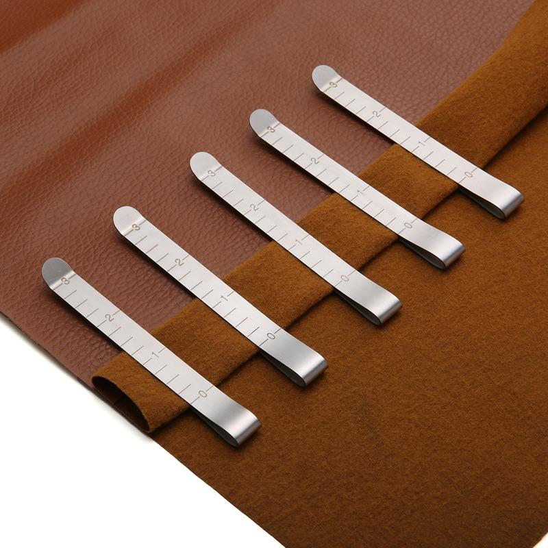 Stainless Steel Hemming Clips Metal Sewing Crimping Clip Cloth Measurement Ruler Sewing Stitching Quilting Ruler Tools