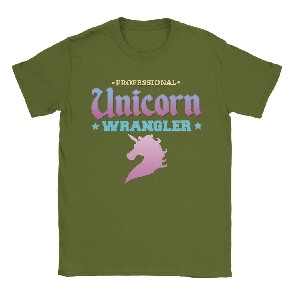 Professional Unicorn Wrangler T Shirt Summer  Cotton T Shirts For Mens Printed Tee Shirt ShortSleeve Y2K Basic Top Tees