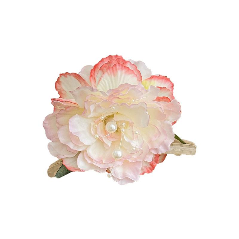 Atmosphere, Peony Flowers, Hair Hoop, Grab Clip, Female Back of Head, Shark Clip, Tie Hair, Rubber Band Headpiece