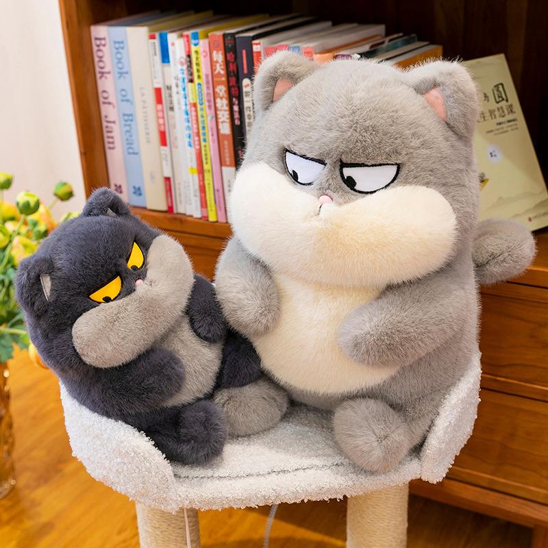 Cute Drag Cat Doll Spoof Kitten Doll Plush Toy with Sleeping Throw Pillow Men and Women Birthday Gift