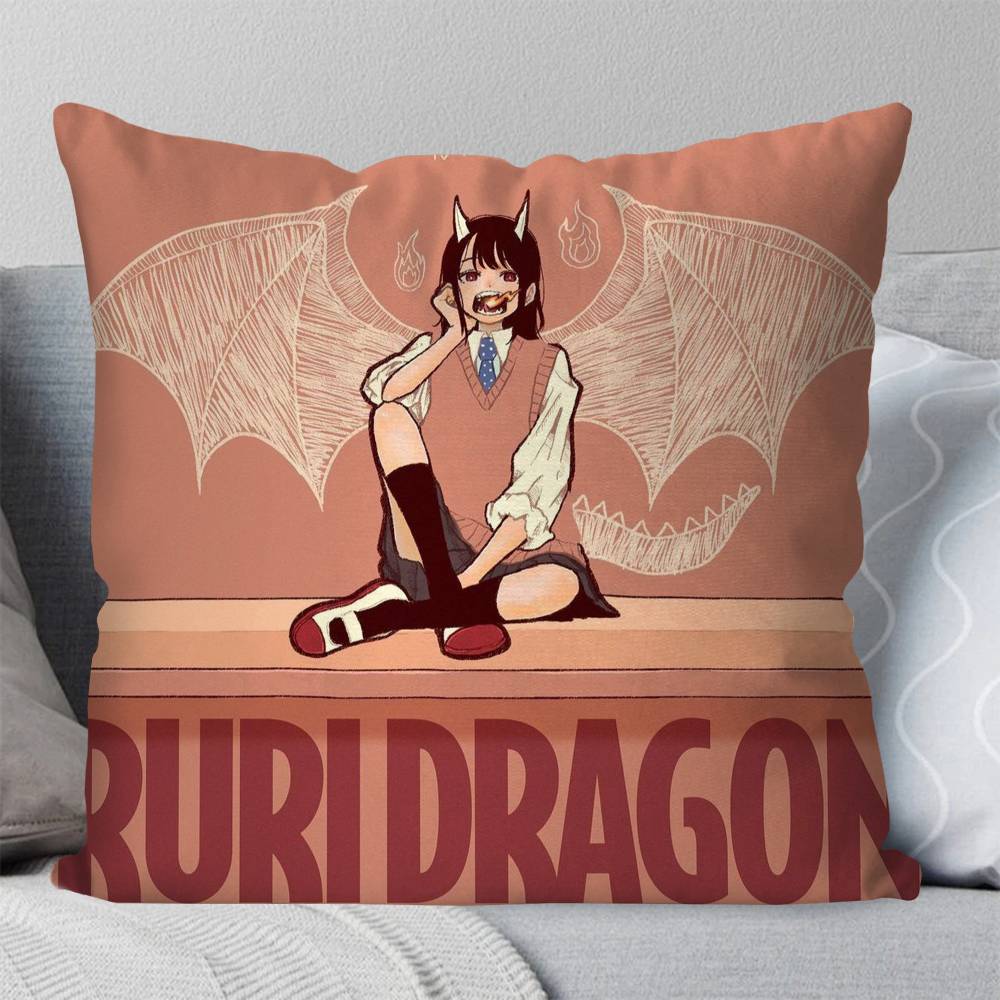 Ruri DDragon Manga Pillow Case Fashion Square Pillowcase Bedroom Sofa Room Ins Decoration Leisure