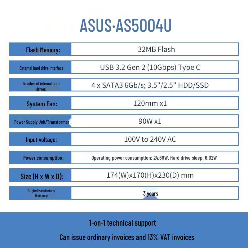 ASUSTOR AS5004U 4-Bay NAS Expansion Unit