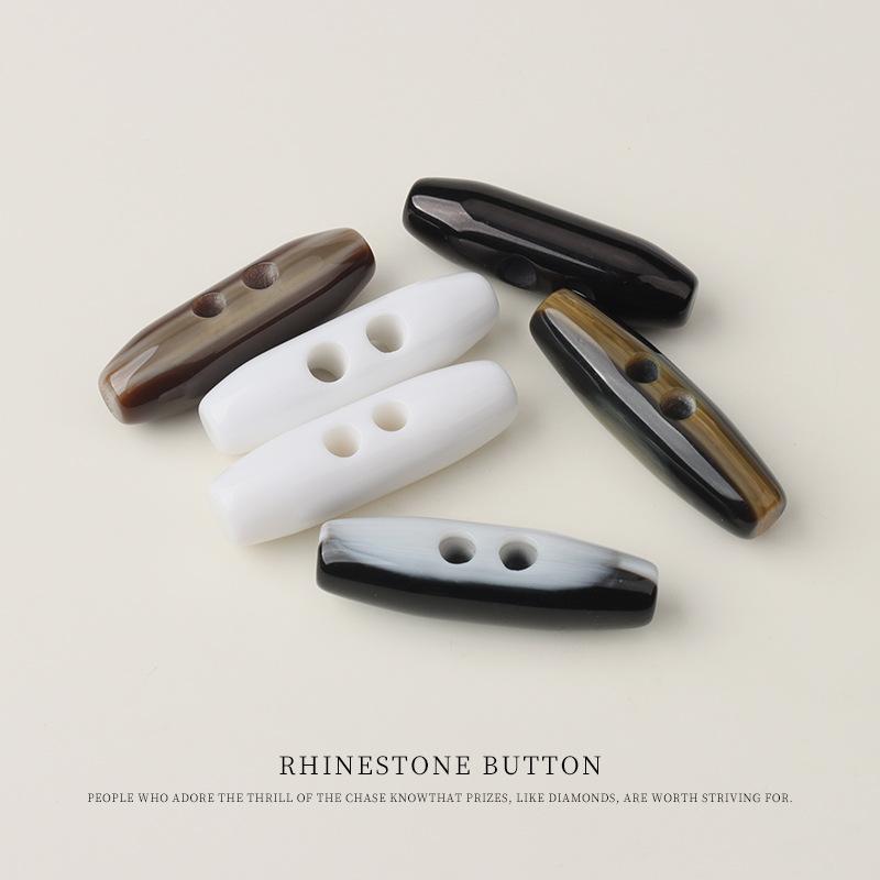 Resin Pattern Olive Buckle Coat Trench Coat Coat Pair Buckle Down Jacket Cotton Coat Horn Buckle Children'S Buckle