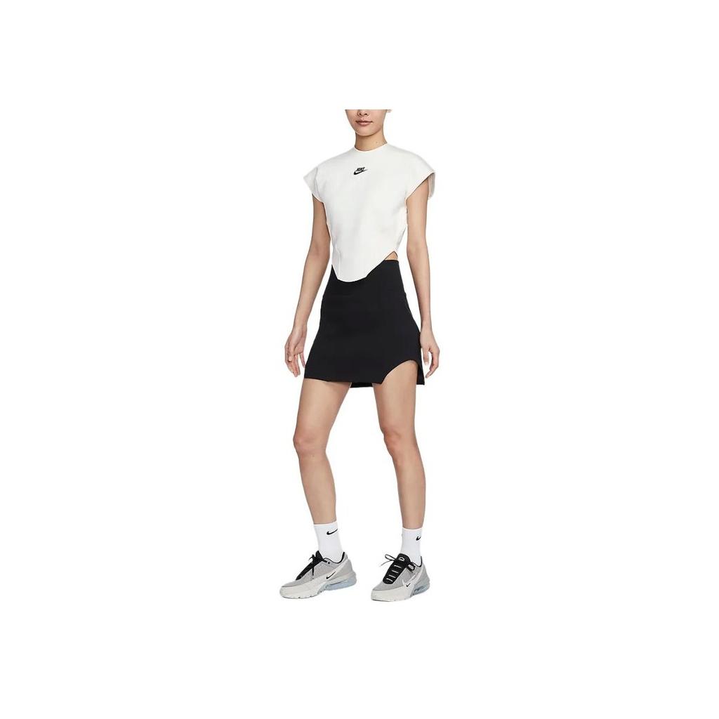 Nike Tech Fleece Comfort Stretch Knit High-Waist Casual Skirt Women bottoms Black FQ1853-010