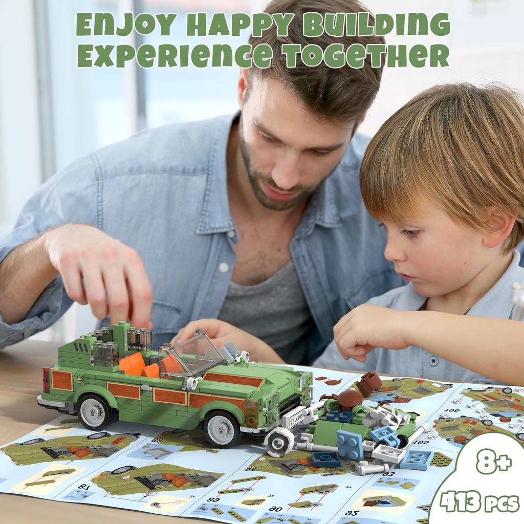Family Vacation Wagon Queen Truckster Road Trip Toy Building Blocks Set Compatible With Lego Car Building Set Ideal For Fans Boy