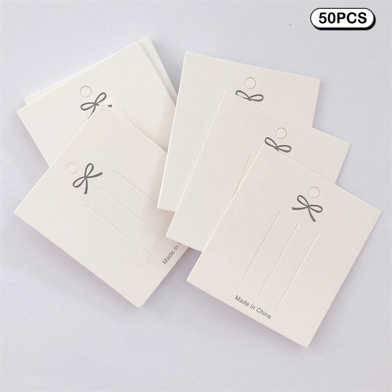 50Pcs Bow Hair Clip Card Jewelry Packaging Bag Card Paper Display Card For Necklaces Bracelets Studs Earring Packaging Cardboard