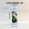 1PC Green Crocodile Reptile Pattern 750ml Color Plastic Sports Water Bottle Leakproof Flip Straw Lid Suitable for Sports Office Home Use