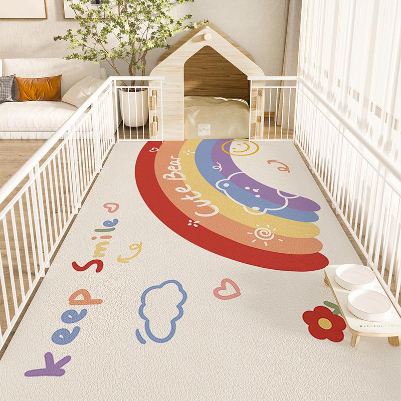 Cute Cartoon Waterproof Non-Slip Floor Mat Easy To Clean Durable Stain Resistant Pet Mat For Home And Office Use