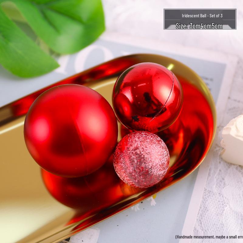 Festive Frosted Gold & Silver Ball Cake Decoration - Christmas & Birthday Iridescent Ornaments Topper