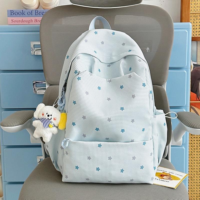 Schoolbag New Student Backpack, Gentle Style, Starry Sky Print Double Shoulder Bag, Sweet and Cute Backpack, High-appearance Casual Bag